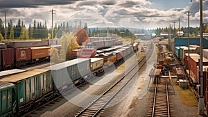 Freight Station with trains