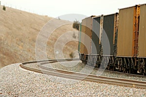 Freight train on curve