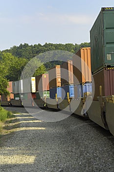 Freight Train Hauls Goods to Market