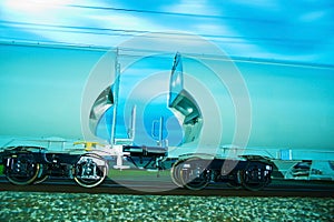 Freight train at night. night train