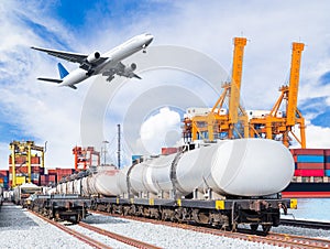 Freight train for oil and fuel transport and cargo plane