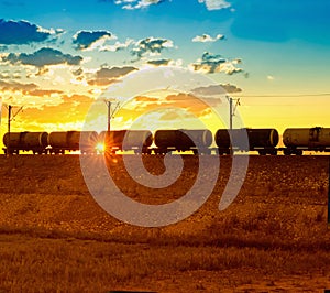 Freight train passing by photo