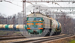 Freight train with petroleum