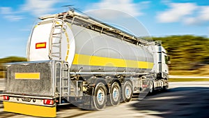 Fuel tankers . Tank for the carriage of liquid and dangerous goods photo