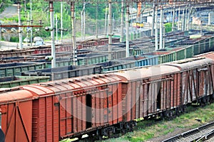 Freight train on railway