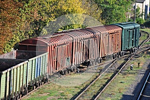 Freight train on railway