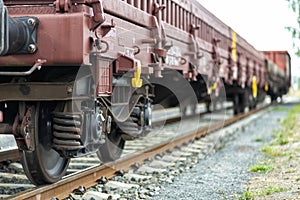 Freight train at a shunt yard