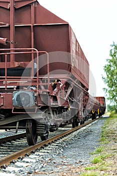 Freight train at a shunt yard