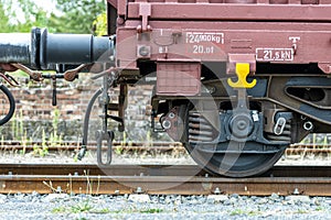 Freight train at a shunt yard