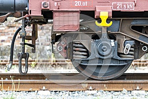 Freight train at a shunt yard