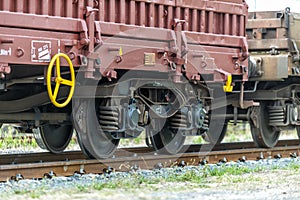 Freight train at a shunt yard