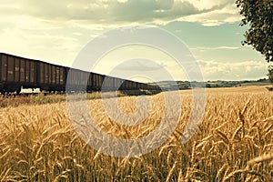 Freight Train in Tranquil Countryside