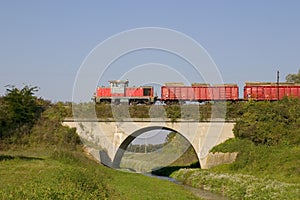 Freight train at Villany