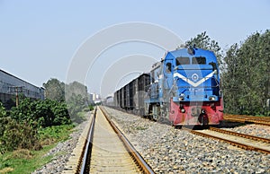 Freight train in Wuyang railway station