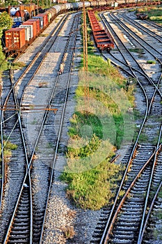 Freight trains at railway station