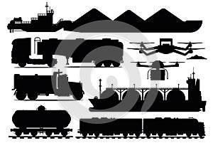 Freight transport set. Industrial transportation