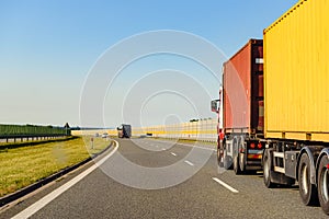 Freight truck on a highway