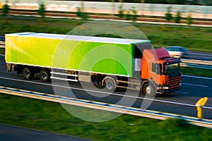 Freight truck on motorway