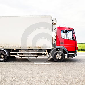 Freight vehicles on the track. Freight car. photo