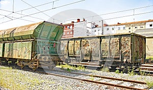 Freight wagons in Aviles, Principality of Asturias