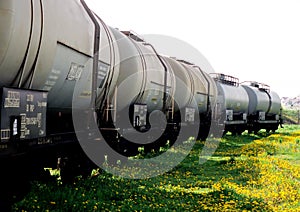 Freight wagons on a grass