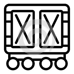 Freightage container icon outline vector. Logistics rail distribution