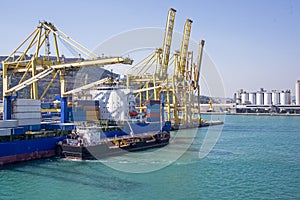 Freighter berthed at ocean dock