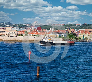 Freighter Leaving Curacao Harbor