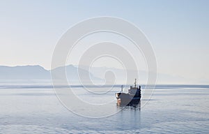 Freighter on the mediterranean