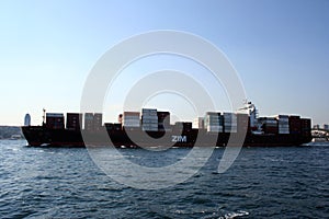 Freighter over Bosphorus