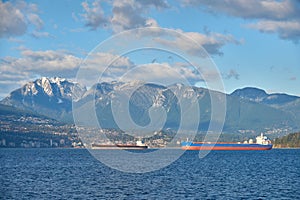 Freighters Anchored English Bay Vancouver
