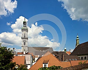 Freising, old town in Bavaria, city view