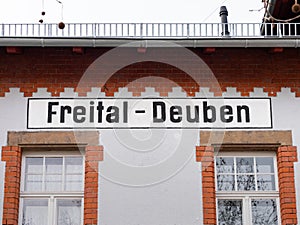 Freital-Deuben Sign on a Building Facade in Saxony