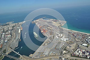 Fremantle Harbour Perth Western Australia from the air