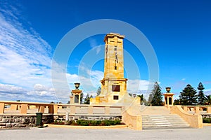 Fremantle war memorial on a blue bird day