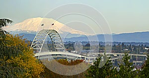 Fremont Bridge Portland Oregon Panorama