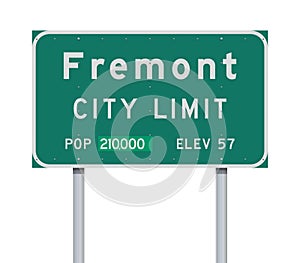 Fremont City Limit road sign