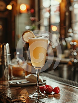 French 75 in a Parisian bistro