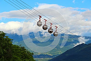 French Alps and Grenoble-Bastille cable car, France