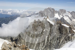 French Alps near the Aiguille du Midi view from Chamonix Mont-Blanc, France