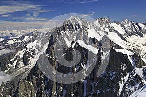 French Alps viewed from Aiguille du Midi, france