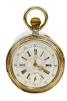 French Antique Pocket Watch Isolated