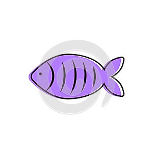 French April Fool's Day. Poisson d'avril. One color fish for your design. White background.