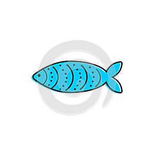 French April Fool's Day. Poisson d'avril. One color fish for your design. White background.