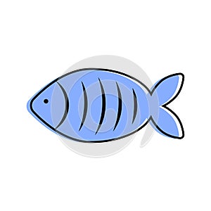 French April Fool's Day. Poisson d'avril. One color fish for your design. White background.