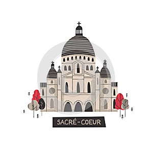 French architecture concept. Sacre coeur Paris