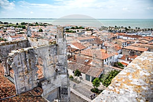 French Atlantic coast with typical town and architecture