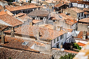 French Atlantic coast with typical town and architecture