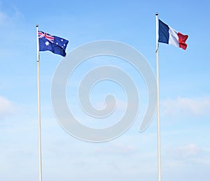 French and Australian flags