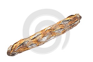 French baguette. Country style. on a white background